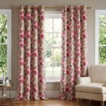 burgundy-pink-floral-hand-block-printed-duck-cotton-curtains-pair