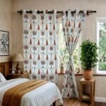 rust-blue-palm-leaf-hand-block-printed-duck-cotton-curtains-pair