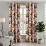 mustard-pink-botanical-hand-block-printed-duck-cotton-curtains-pair