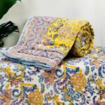 yellow-floral-paisley-jaipuri-hand-quilted-reversible-razai