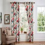 red-teal-floral-hand-block-printed-duck-cotton-curtains-pair