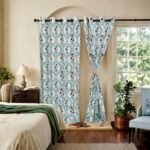 aqua-wreath-floral-hand-block-printed-premium-duck-cotton-curtains-pair