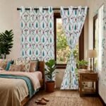 teal-pink-floral-lattice-hand-block-printed-duck-cotton-curtains-pair