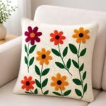 red-orange-yellow-floral-tufted-cotton-cushion-cover