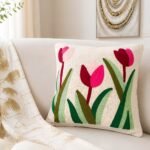 pink-green-tulip-floral-tufted-cotton-cushion-cover