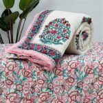 pink-teal-floral-jaipuri-hand-quilted-reversible-razai