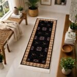 black-beige-motif-velvet-anti-skid-carpet-runner