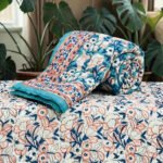 aqua-blue-floral-jaipuri-hand-quilted-reversible-razai