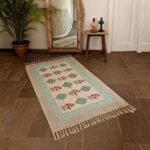 aqua-red-floral-handmade-hand-block-printed-rug