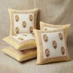 mustard-ochre-marigold-floral-buta-hand-block-print-cotton-cushion-cover-24x24