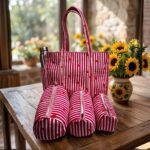 pink-stripe-quilted-cotton-tote-bag-utility-pouch-set