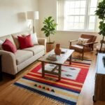 red-blue-yellow-geometric-stripe-handmade-hand-block-printed-rug