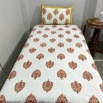 warm-ochre-rust-marigold-vase-motif-hand-block-single-bedsheet