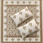 olive-green-tan-mughal-floral-jaal-blue-bell-pure-cotton-queen-bedsheet-set