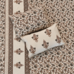 charcoal-taupe-earthy-floral-jaal-blue-bell-pure-cotton-queen-bedsheet-set