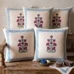 mustard-brown-floral-stem-block-print-cushion-cover-set-of-5