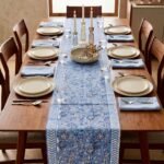 cerulean-blue-allover-floral-jaal-hand-block-cotton-canvas-dining-table-cover-15x72