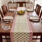 ochre-marigold-floret-crimson-paisley-hand-block-cotton-canvas-dining-table-cover-15x72