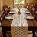 mustard-ochre-marigold-floret-hand-block-cotton-canvas-6-seater-table-runner-15x72