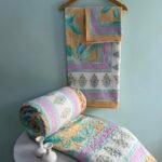 indigo-chevron-border-teardrop-boota-reversible-quilted-comforter-bedsheet-set