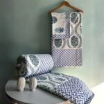 monochrome-charcoal-foliage-reversible-quilted-comforter-bedsheet-set